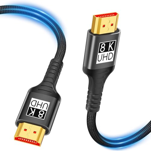 Kryoza HDMI Kabel 2Meter 8K,HDMI 2.1 Kabel Ultra High Speed | 8K@60Hz 4K@120Hz,HDMI kabel 2m,mit HDR10 eARC HDCP2.2&2.3,Kompatibel mit PS5/4 X-Box TV Blu-ray Player/Projektor/Monitor