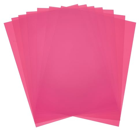QUARKZMAN 7 färgglada plastfolie, transparent film bärnsten storlek A4 färgkorrigeringsgel vattentätt ljusfilter 11,7 x 8,3 tum ark för gör-det-själv hantverk (rosa röd)