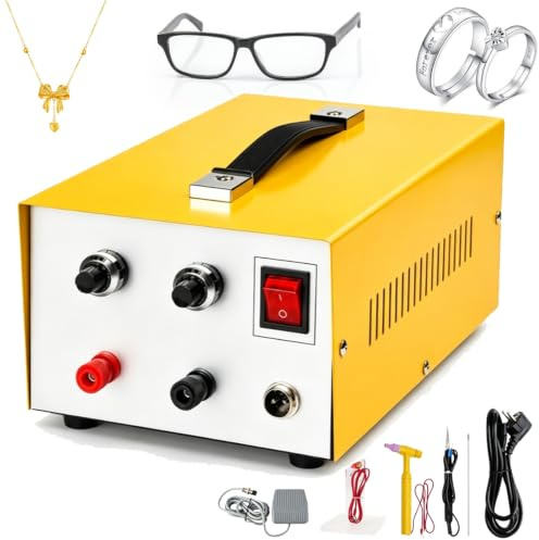 Máquina de soldadura por puntos for joyería, herramienta de soldadura por impulsos eléctricos, con ajuste grueso y ajuste fino, for cambiar el tamaño de anillos y soldar colgantes(30A)