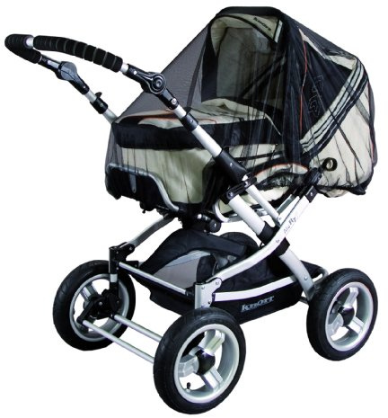 sunnybaby Universal-Insektenschutz | Mückennetz für Kinderwagen, Sportwagen, Jogger & Reisebett | PREMIUM QUALITÄT: MADE in GERMANY reißfest & waschbar| Insektennetz, Fliegennetz, Moskitonetz| SCHWARZ