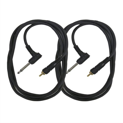 Seismic Audio - SA-TSR5-R-2Pack - 2 Pack of 5 Foot Right Angle 1/4 TS to RCA Mono Patch Cable - Amplifier to Mixer Connector - Unbalanced Adapter
