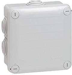 Legrand 092022 Boîte de Dérivation Carrée Plexo, Dimensions 105mm x 105mm x 55mm, Gris