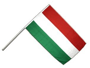 Flaggenfritze® Große Stockflagge Schwenkflagge Ungarn 60 x 90 cm