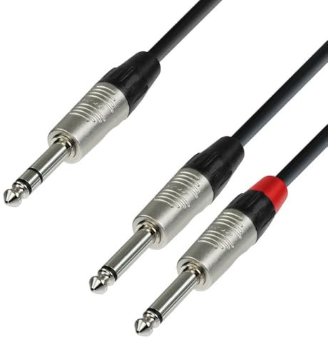 Adam Hall Cables 4 STAR YVPP 0300 - Cable de Audio REAN de Jack 6,3 mm estéreo a 2 Jacks 6,3 mm mono 3 m