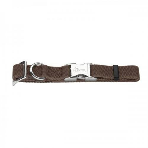 Mühlan Zoobedarf Hunter Halsung Cotton ALU-Strong, braun Gr. S/15, Hundhalsbänder, Erziehungshalsband