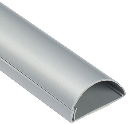 D-Line 1M5025A Maxi Trunking, Decorative TV Cable Tidy, Electrical Wire Cover, Popular Cord Management Solution - 50mm (W) x 25mm (H) - Aluminium-Effect (1-Meter Length)
