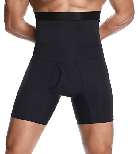 Joweechy Mens Boxers Black High Waisted Tummy Control Shapewear Underwear Briefs Slimming Body Shaper Shorts,XXL