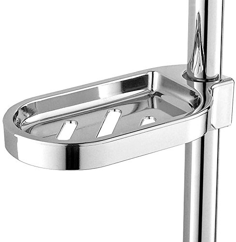 Verstellbare Seifenhalter ABS Seifenschale Halter Duschstange mit Ablaufschlitzen für Dusche ​Badezimmer Zubehör, 25 mm