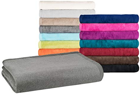 Moon - Classic Kuscheldecke 150x200 cm anthrazit Wolldecke einfarbig, Pflegeleichte Baumwollmischung
