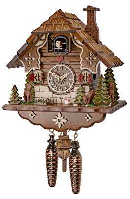 Engstler Quarz Kuckucksuhr Schwarzwaldhaus mit Musik