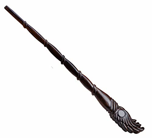 Handicraftviet - Baguette Magique en Bois de 38,1 cm - Baguette Magique en Bois véritable - Baguette de sorcière pour Collection - Cadeau Magique pour Halloween, Noël et fête d'anniversaire