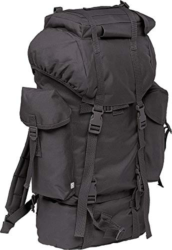 BWuM Bundeswehr-ryggsäck 65 l, BW, armé, utomhus, trekking väska, svart