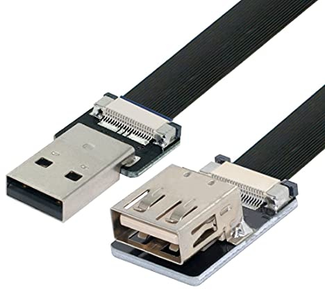 ChenYang CY Flat Slim FPC USB 2.0 Type-A Male to Female Extension Data Cable for FPV & Disk & Scanner & Printer 50CM