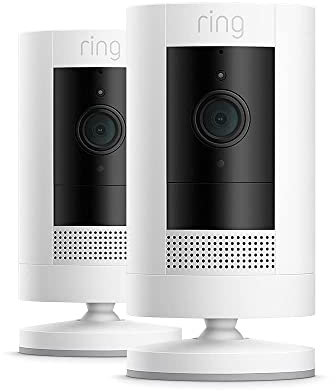 Ring Outdoor Camera Battery (Ring Stick Up Cam Battery) | HD wireless outdoor Security Camera with Two-Way Talk system and Wifi, Works with Alexa | Alternative to CCTV | White | 2 Cameras