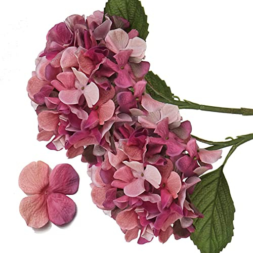 2 STK Künstliche Hortensien, Ø 19cm Kunstblumen Hortensien Wie Echt für Brauthochzeitssträuße, Haus, Büro, Hotel, Partydekoration, Mittelstücke, Blumenarrangements