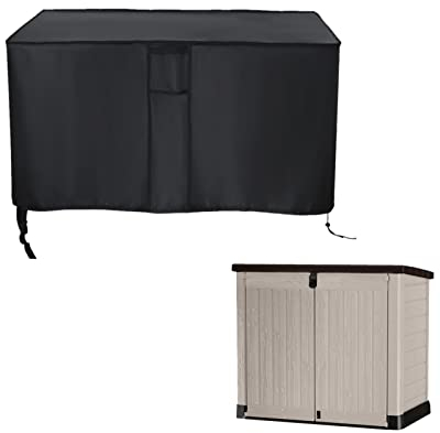 HOHONG Outdoor Storage Shed Cover for Keter Store It Out Pro,Waterproof Garden Shed Cover Patio Storage Bike Shed Covers-148x84x125cm, Grey