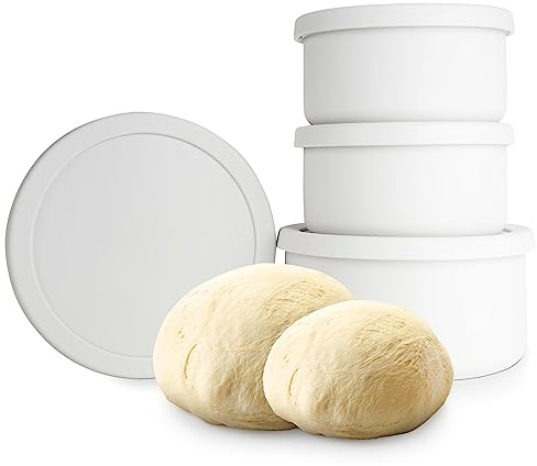 Pizzateig Gärbox | 1300 ml und 700 ml Silikon Stapelbare Pizzateig Gärbehälter | Pizzaschärbehälter für Familienteig
