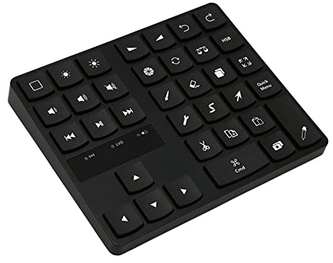 Zunate Mini tastiera wireless con scorciatoia per tablet Procreate e grafici, 35 tasti di ricarica tipo C, tastiera da disegno compatta con lungo tempo di standby