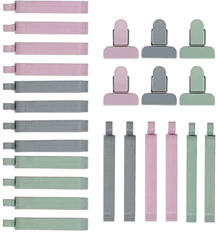 CHAMEEN 24 clip per sacchetti di plastica, clip di chiusura in plastica, clip di chiusura