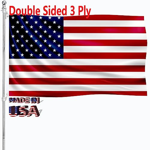 Bandera de Estados Unidos de doble cara fabricada en Estados Unidos banderas estadounidenses para exteriores de 5 x 8 pulgadas, bandera de Estados Unidos para exteriores, material de nailon grueso de