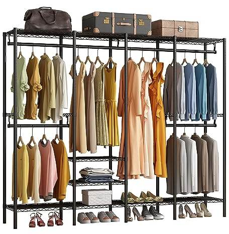 Uptyia Perchero Burro Ropa Resistente,Soporte 900 LB,Negro | Organizador de Closet con Barra para Colgar Ropa,Dimensiones 192x40x193 cm,Perchero Robusto para Armarios y Habitaciones