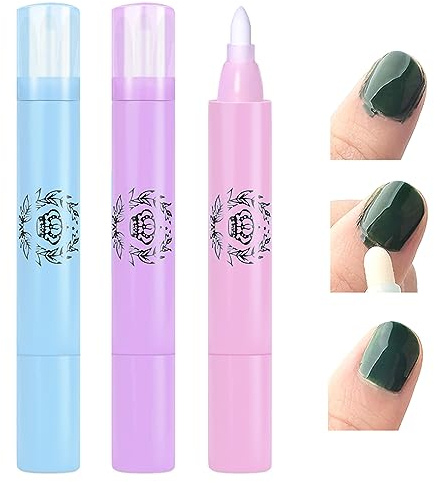 3 Pezzi Penna Correttore Smalto con 9 Punte di Ricambio Rimozione Smalto per Unghie Senza Solvente, Nail Remover Correzione Pen, Pennello Correggi Smalto per Unghie