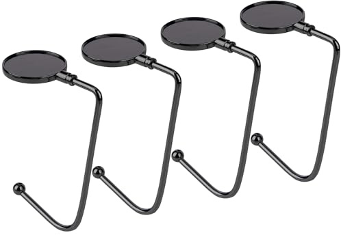 KEYIDO 4 Stück Weihnachtsstrumpf-Haken, Strumpfhalter für Kaminsims, Kamin, Metall, Weihnachts-Haken, Kleiderbügel mit rutschfestem Sicherheitsgriff für Weihnachtsfeier, Dekoration, Schwarz