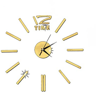 Zerodeko Moderne Selbstgemacht Wanduhr zum Kleben an Wand Rahmenlose Spiegeluhr aus Metall und Acryl Installieren Stilvolles Wohnaccessoire für Kinderzimmer und Badezimmer