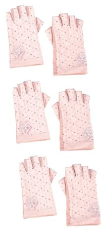 VALICLUD 3paare Fingerlose Sonnenschutzhandschuhe Für Damen Uv-Schutz Atmungsaktiv Für Sommeraktivitäten Bequem Und Langlebig Für Autofahrten Und Outdoor-Sportarten Blumenmuster