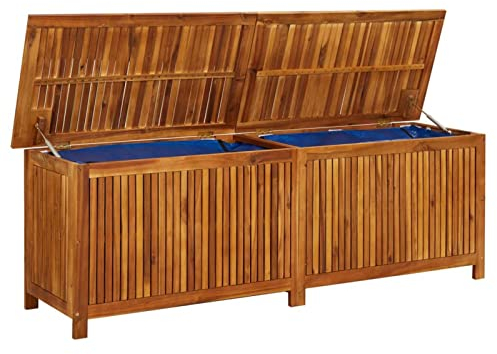 Tidyard Garten Aufbewahrungsbox Auflagenbox Wasserdicht Gartenbox Kissenbox Gartenmöbel Garten Box Garten Holztruhe Outdoor Truhe für Garten, Terrasse, Outdoor, Pool, 175x50x58 cm Massivholz Akazie