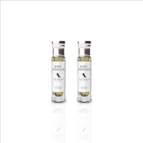 Arabian Opulence FR50 BABY POWDER Roll-on Parfümöl | Konzentriertes Parfüm Körperöl | Langanhaltendes Parfüm auf Ölbasis für Männer und Frauen | Reisegröße Alkoholfreies Flasche (6ml, 2er-Pack)