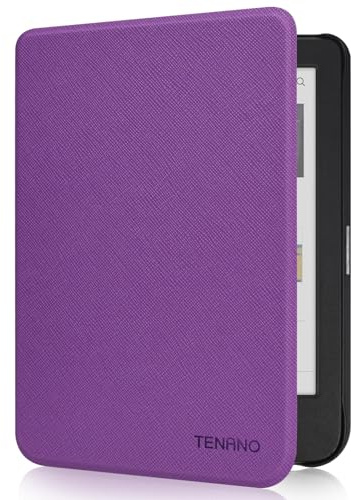 Tenano 6 Fodral till Kobo Clara Colour | BW | 2E, Tolino Shine Colour/Shine 5/4 - Tunt Skyddshölje med Automatisk Viloläge/Väckning - Lila