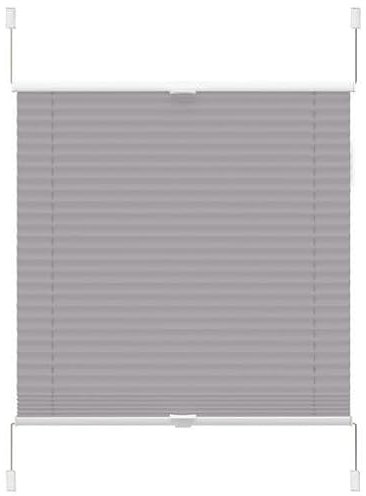 Plissee ohne Bohren Klemmfix,115x120cm（BxH,Grau,verdunkelung, Sichtschutz und Sonnenschutz, Dekohome, Lichtdurchlässig Rollo für Fenster & Tür, mit verstellbaren Klemmträgern