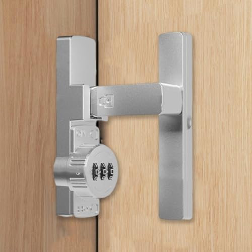 YUANGANG Serratura per porta scorrevole in lega di zinco Serratura per porta scorrevole senza chiave Serratura per porta interna Bullone di sicurezza per la casa Frigorifero Porta Bagno Facile