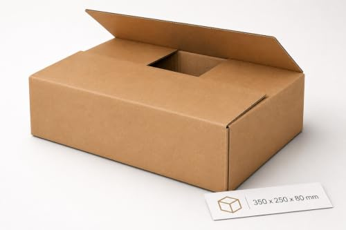 DHL Kleinpaket Karton 350 x 250 x 80 mm Braun 20 Stück Versandkartons aus Wellpappe Paketkartons Faltkartons für DHL Kleinpaket Warenversand Verpacken Verschicken