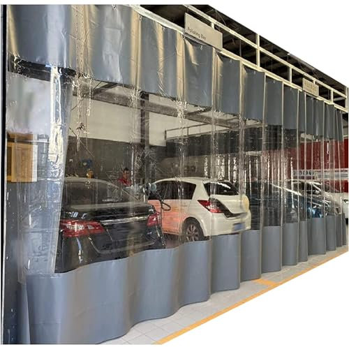 Paneles laterales transparentes impermeables para pérgola de 0,3 mm, cubierta de lona de PVC transparente para exteriores, cenador de garaje, lona de 4,3 x 2,8 m de ancho x 2,8 m de alto