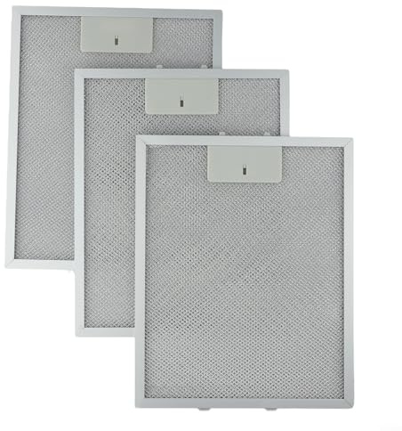 Dunstabzugshauben-Metall-Fettfilter, 310 x 250 x 9 mm, 3 Stück, Aluminiumgeflecht, Dunstabzugshaube, Ersatzteile, 5-lagige Filtration