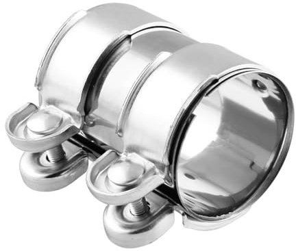 Nicear Abrazadera Escape Diametro 63 Mm L 95 Mm Conector Tubo Doble Abrazadera Abrazadera Tubo Escape Universal Abrazadera Acero Inoxidable Abrazadera Reparacion Conexion