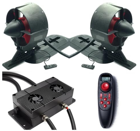 12/24 V Unterwasser-Thruster-Set, 40 lbs/40,5 lbs Schub, elektrische Flosse mit RC-Fernbedienung for Kajaks, Schlauchboote, Paddel Geräuscharm(12V 300KV 708w)