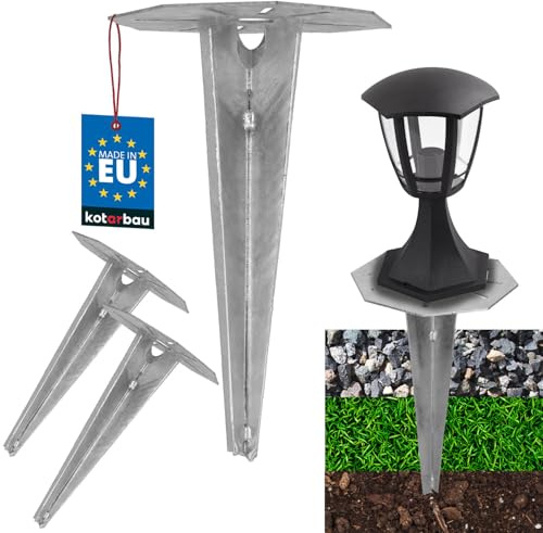 KOTARBAU® 2 Stk. Erdspieß Einschlaghülse für Gartenbeleuchtung 175 mm verzinkt Stahl Erdungsspieß Bodenanker Erdanker Einschlagbare Bodenhalterung für Gartenlampen Einschlagbodenhülse Bodenhülse Anker
