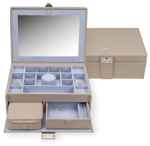 Windrose Schmuckkoffer L mit Einsatz corbello/taupe