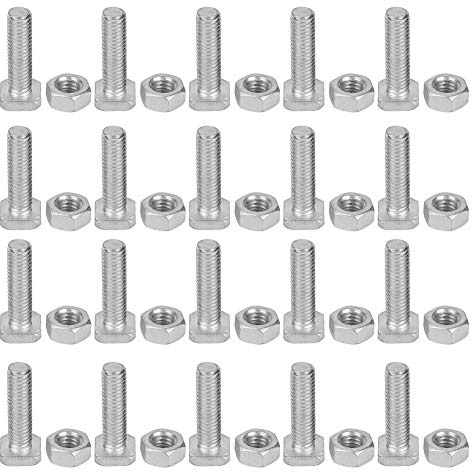 20 Set Socket Head Screws, M6x22 Bolts and M6 Nut Aluminium Nuts 22mm Hex Head Bolts Kits for Bag of Greenhouse Accessories