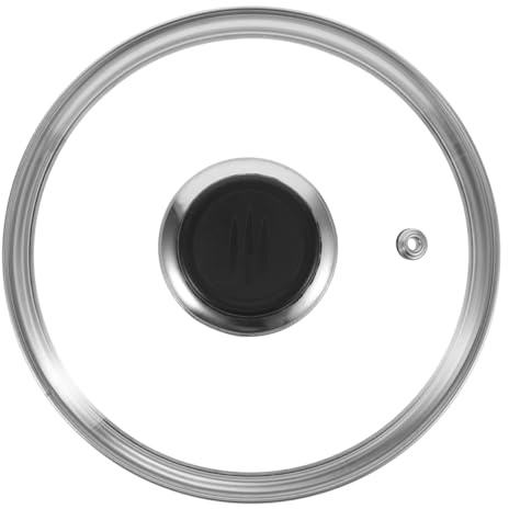 Ciieeo Tapa de Vidrio Templado 15 cm con Borde de Acero Inoxidable, Repuesto para Ollas y Cacerolas de 14,7 cm de Diámetro Interior, Asa Termoaislante y Transparente, Ajuste en Forma de G