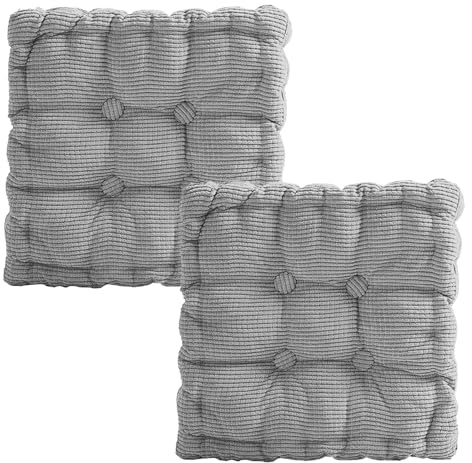 Jinfanshurich Lot de 2 coussins de chaise - 40 x 40 cm - Pour salle à manger, salon, bureau, balcon - Carré - Gris clair
