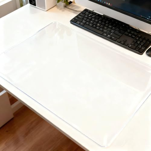 Schreibtischunterlage Transparent Tischschutz 60 x 40 cm Tischunterlage Schreibtisch Schreibtischunterlage Durchsichtig Tischunterlage für Zuhause und Büro