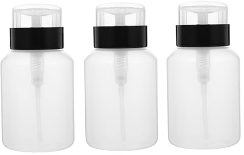 Zerodeko 3pezzi Dispenser Solvente per Unghie Tipo Press Contenitori per Liquidi Vuoti in Plastica Ermetici e Anti-perdita per Conservazione Solvente Smalto Personale o Professionale