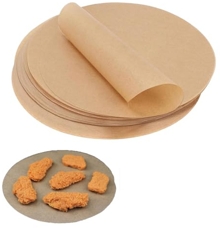 100 Stück Backpapier Rund & Für Heißluftfritteuse, Hitzebeständig Für Pizza | 30 Cm Durchmesser & Fettdicht,Robuste Qualität & Lebensmittelecht,Vielseitig Für Pfannen, BBQ & Luftfritteuse