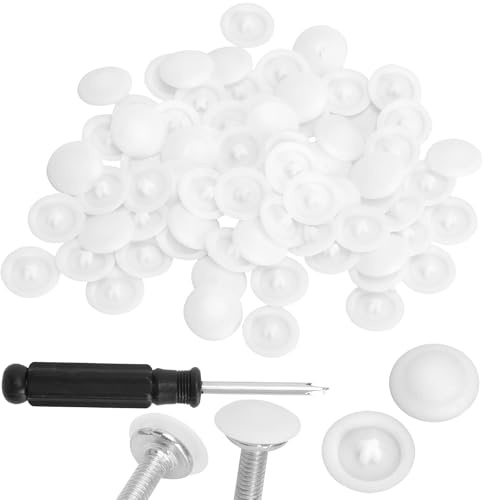 TMZELOA 200 Stück 12mm Schraubenabdeckung Weiss Abdeckkappen Schrauben Kappen Set für Schrauben, Bohrlöcher Schraubenkappen Weiß Mit 4mm Schraubendreher für Möbel, Regale, Türen, Wohnräume