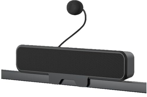 XUMIUZIY Haut-parleurs D'Ordinateur pour Ordinateur de Bureau, Haut-parleurs de Moniteur avec Micro Amovible, Parleur Externe Filaire USB pour Ordinateur Portable, Son Fort, Basses