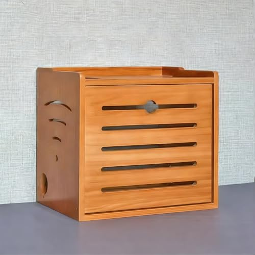Caja Router Madera Mesa Almacenamiento Multicapa Organización Ordenada Ocultar Router WiFi, Caja para Gestión de Cables y Regletas, para Hogar, Sala(B)